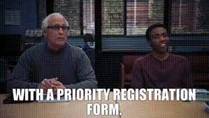 How to receive priority registration